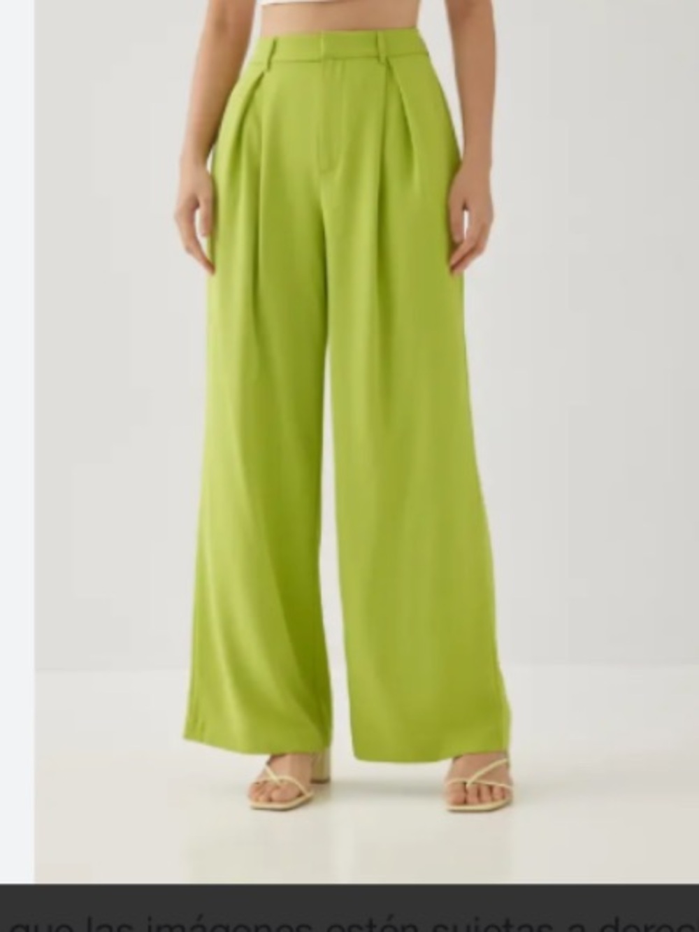 Haute Monde Wide-Leg Trousers in Lime